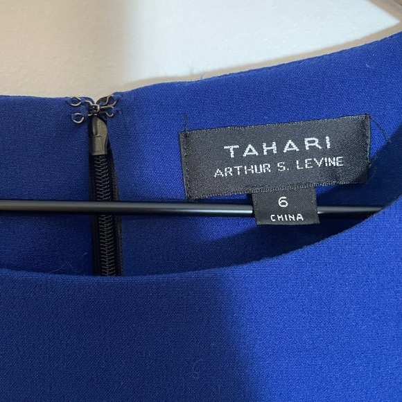 Tahari Arthur S Levine Color Block Sheath Dress Black Blue & Gray Size 6 Career - Picture 2 of 9